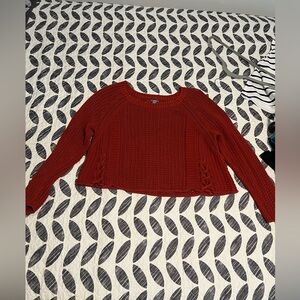 Aerie Deep Red Crew Neck Sweater